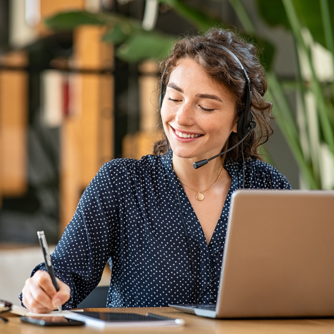 Women in a call on a laptop