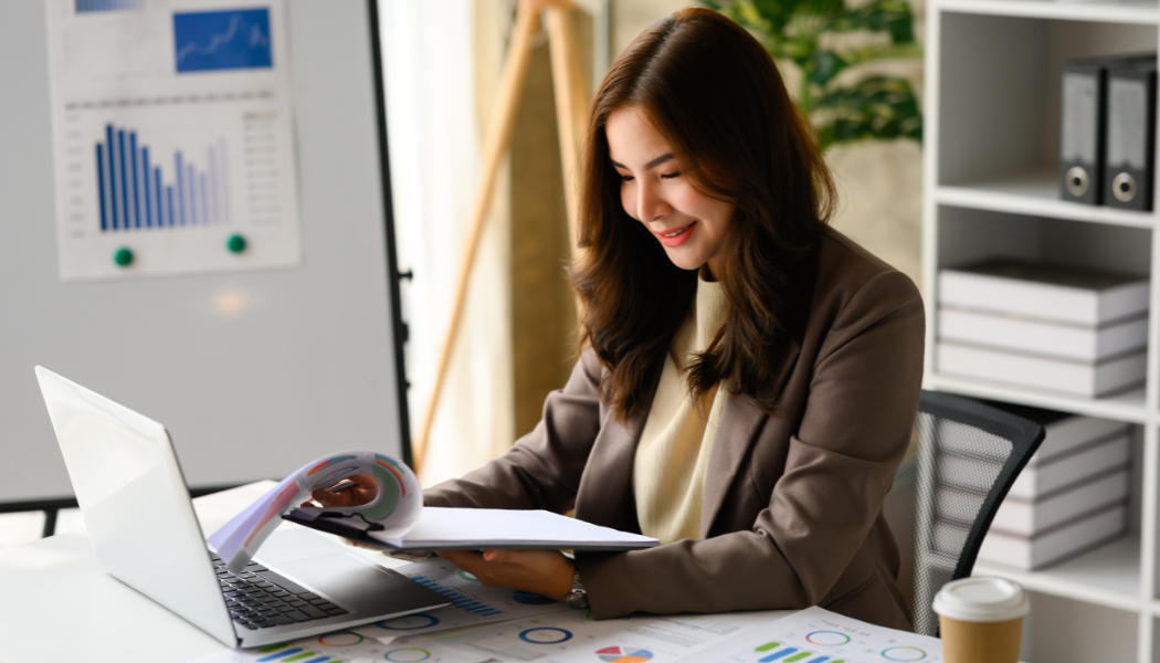 Startup Founder looking at papers
